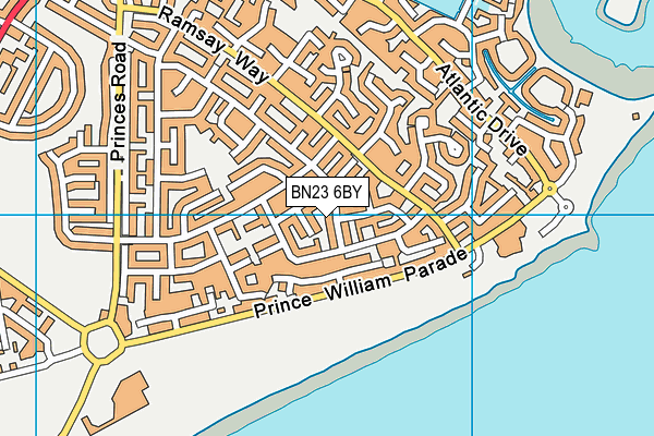 BN23 6BY map - OS VectorMap District (Ordnance Survey)