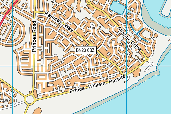 BN23 6BZ map - OS VectorMap District (Ordnance Survey)