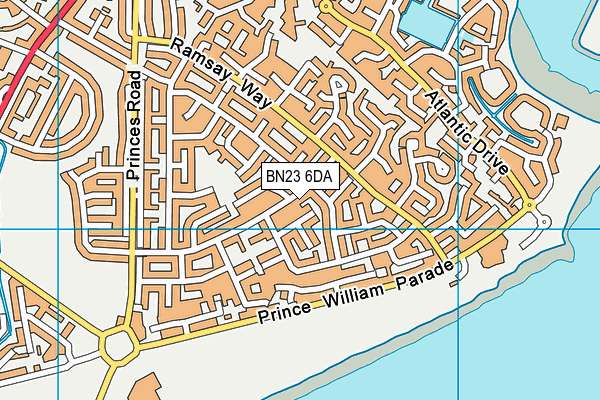 BN23 6DA map - OS VectorMap District (Ordnance Survey)