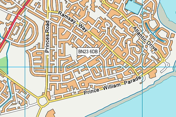 BN23 6DB map - OS VectorMap District (Ordnance Survey)
