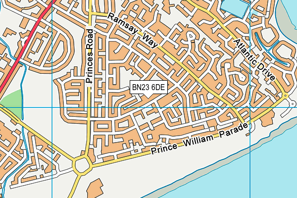 BN23 6DE map - OS VectorMap District (Ordnance Survey)