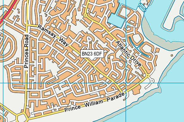 BN23 6DF map - OS VectorMap District (Ordnance Survey)