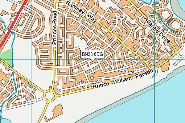 BN23 6DG map - OS VectorMap District (Ordnance Survey)