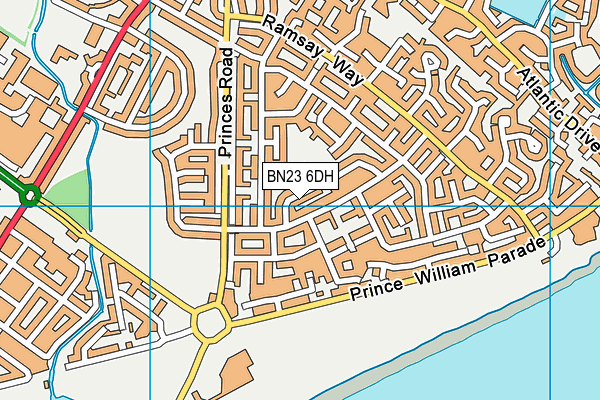 BN23 6DH map - OS VectorMap District (Ordnance Survey)