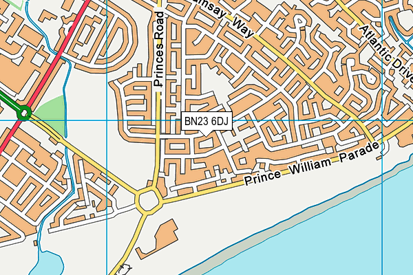 BN23 6DJ map - OS VectorMap District (Ordnance Survey)