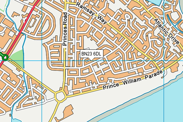 BN23 6DL map - OS VectorMap District (Ordnance Survey)