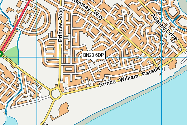 BN23 6DP map - OS VectorMap District (Ordnance Survey)
