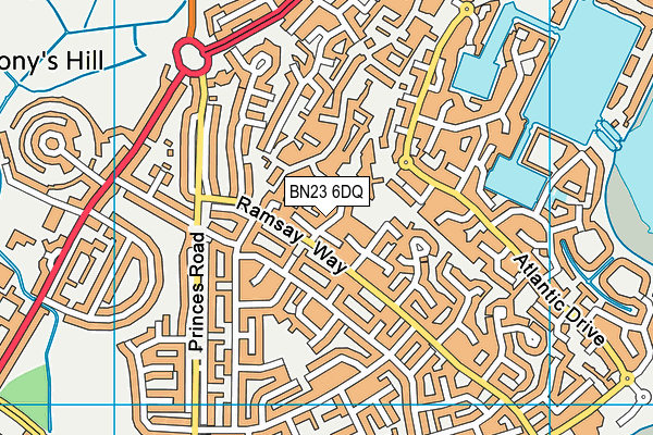 BN23 6DQ map - OS VectorMap District (Ordnance Survey)