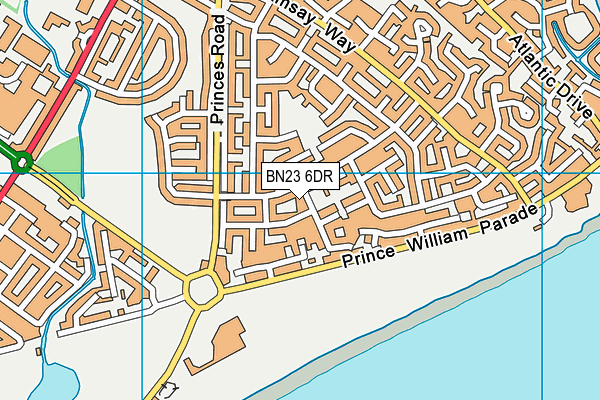 BN23 6DR map - OS VectorMap District (Ordnance Survey)