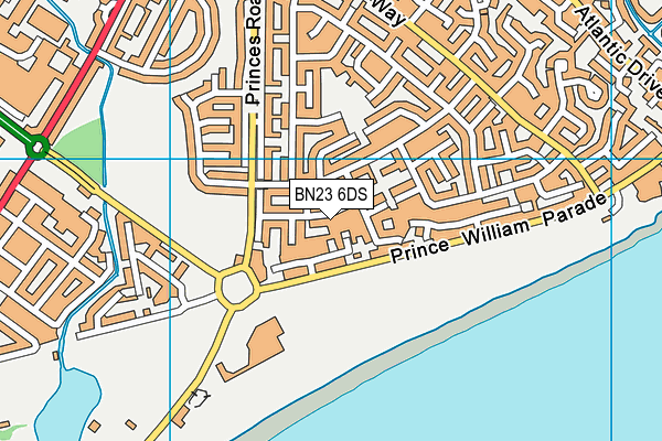BN23 6DS map - OS VectorMap District (Ordnance Survey)