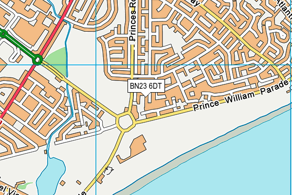 BN23 6DT map - OS VectorMap District (Ordnance Survey)