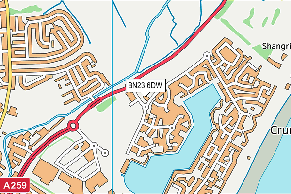 BN23 6DW map - OS VectorMap District (Ordnance Survey)