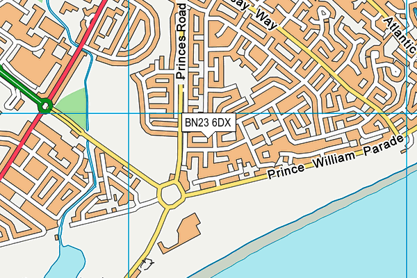 BN23 6DX map - OS VectorMap District (Ordnance Survey)
