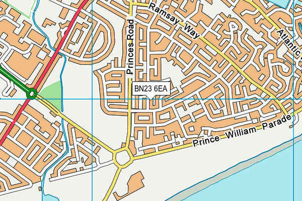 BN23 6EA map - OS VectorMap District (Ordnance Survey)