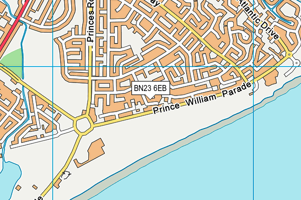 BN23 6EB map - OS VectorMap District (Ordnance Survey)
