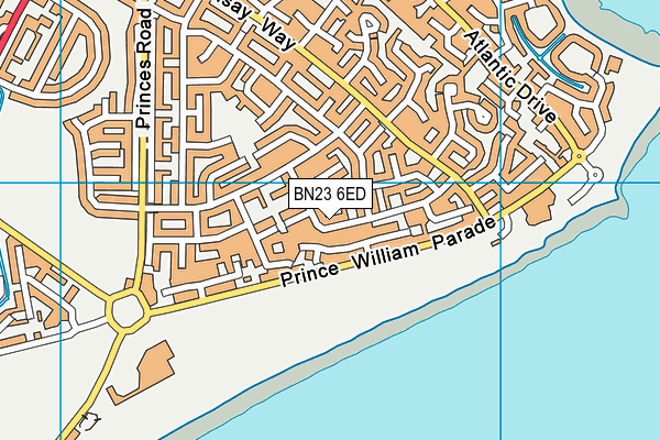 BN23 6ED map - OS VectorMap District (Ordnance Survey)
