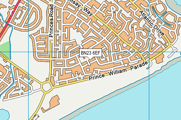 BN23 6EF map - OS VectorMap District (Ordnance Survey)