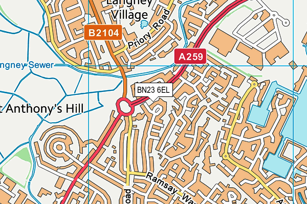 BN23 6EL map - OS VectorMap District (Ordnance Survey)