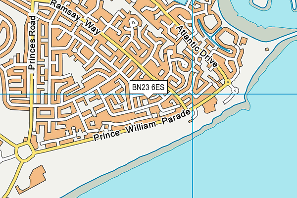 BN23 6ES map - OS VectorMap District (Ordnance Survey)