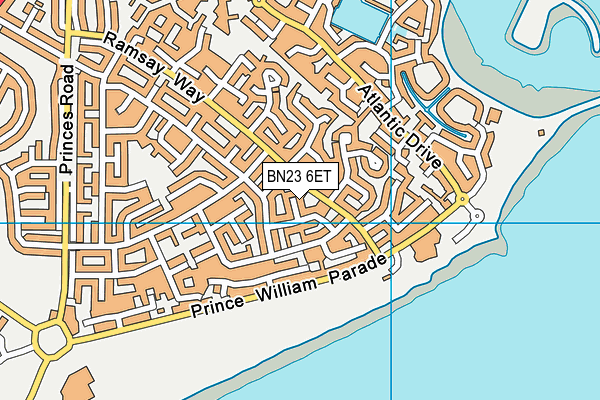 BN23 6ET map - OS VectorMap District (Ordnance Survey)