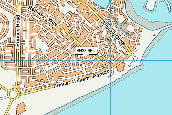 BN23 6EU map - OS VectorMap District (Ordnance Survey)