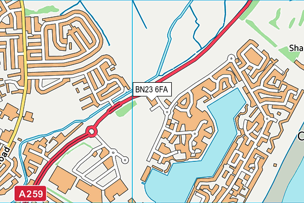 BN23 6FA map - OS VectorMap District (Ordnance Survey)