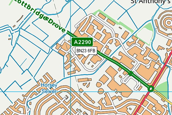 BN23 6FB map - OS VectorMap District (Ordnance Survey)