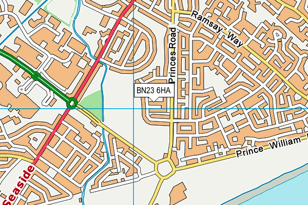 BN23 6HA map - OS VectorMap District (Ordnance Survey)