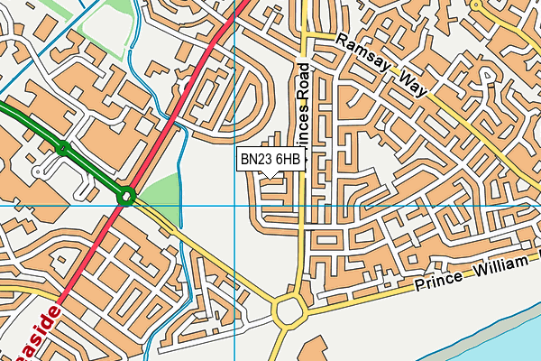 BN23 6HB map - OS VectorMap District (Ordnance Survey)