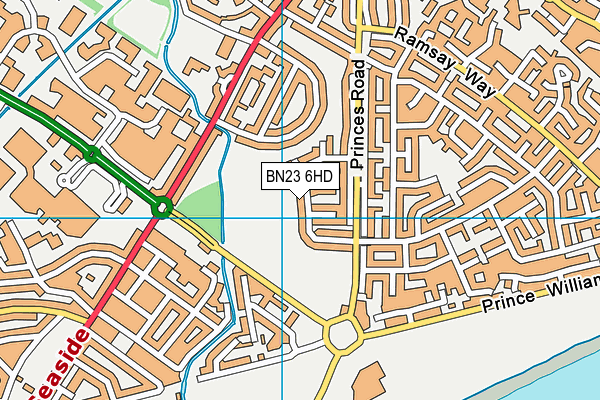 BN23 6HD map - OS VectorMap District (Ordnance Survey)