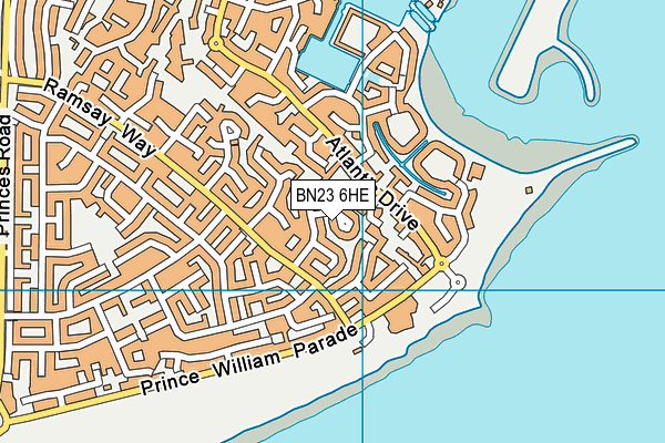 BN23 6HE map - OS VectorMap District (Ordnance Survey)
