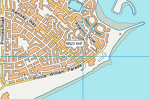 BN23 6HF map - OS VectorMap District (Ordnance Survey)