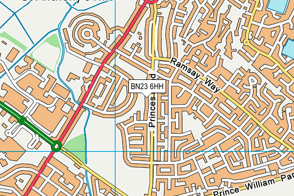 BN23 6HH map - OS VectorMap District (Ordnance Survey)