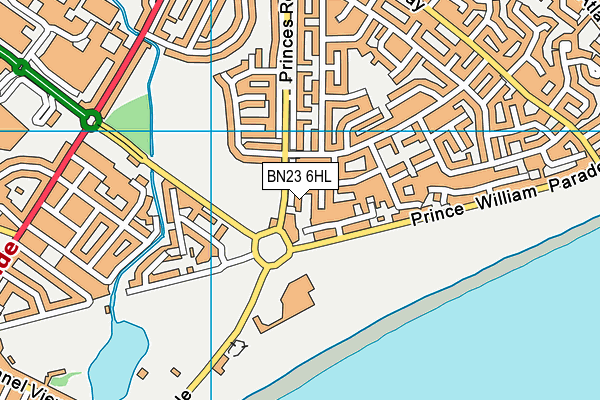 BN23 6HL map - OS VectorMap District (Ordnance Survey)
