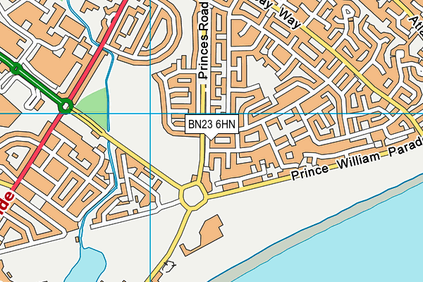 BN23 6HN map - OS VectorMap District (Ordnance Survey)