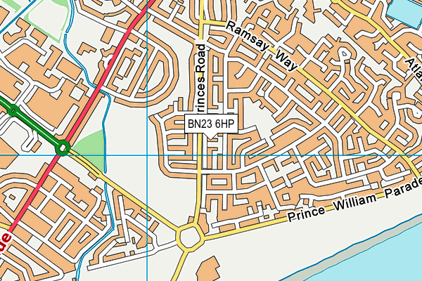 BN23 6HP map - OS VectorMap District (Ordnance Survey)