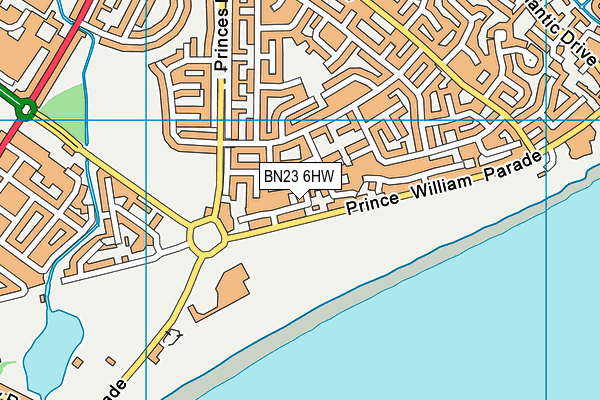 BN23 6HW map - OS VectorMap District (Ordnance Survey)