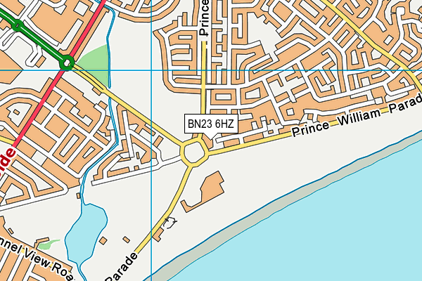BN23 6HZ map - OS VectorMap District (Ordnance Survey)