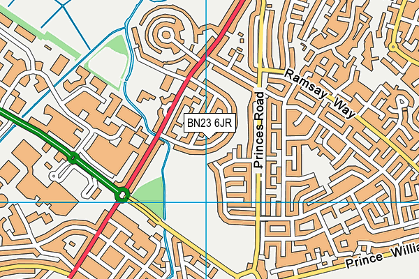 BN23 6JR map - OS VectorMap District (Ordnance Survey)