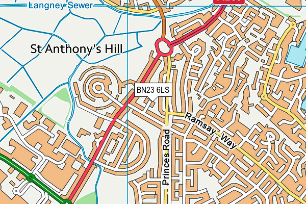 BN23 6LS map - OS VectorMap District (Ordnance Survey)