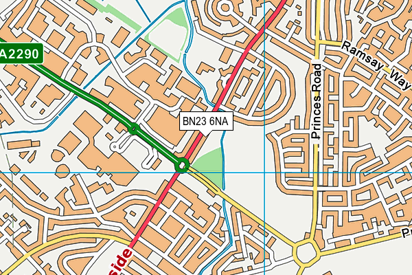 BN23 6NA map - OS VectorMap District (Ordnance Survey)