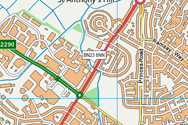 BN23 6NN map - OS VectorMap District (Ordnance Survey)