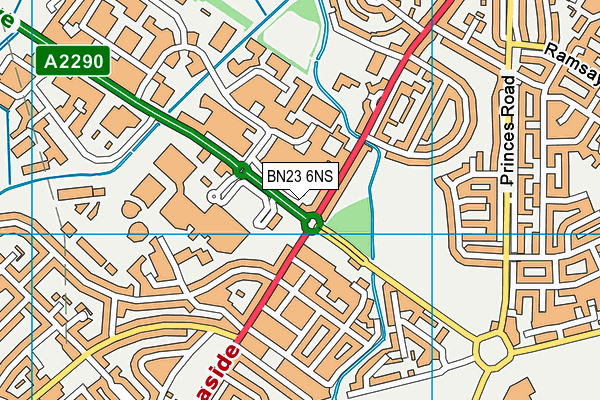 BN23 6NS map - OS VectorMap District (Ordnance Survey)