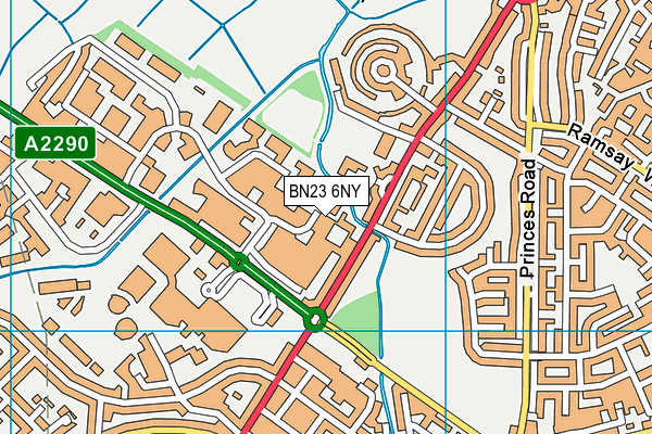 BN23 6NY map - OS VectorMap District (Ordnance Survey)