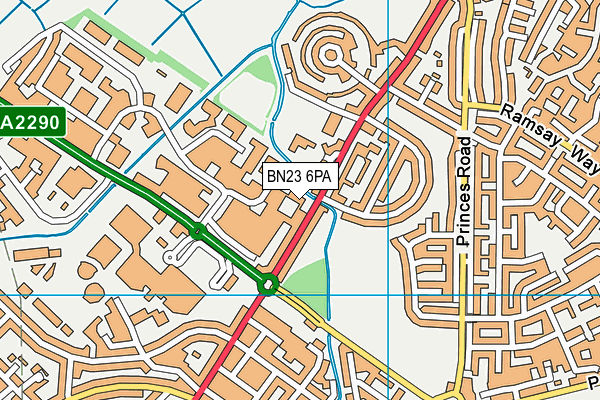 BN23 6PA map - OS VectorMap District (Ordnance Survey)
