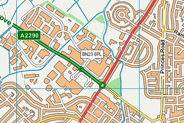 BN23 6PL map - OS VectorMap District (Ordnance Survey)