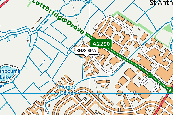BN23 6PW map - OS VectorMap District (Ordnance Survey)