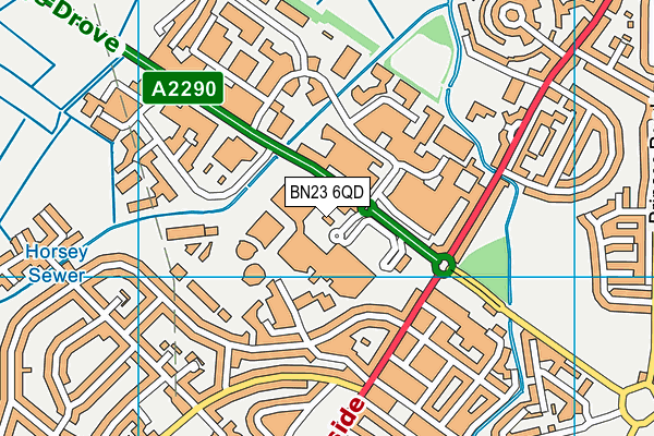 BN23 6QD map - OS VectorMap District (Ordnance Survey)