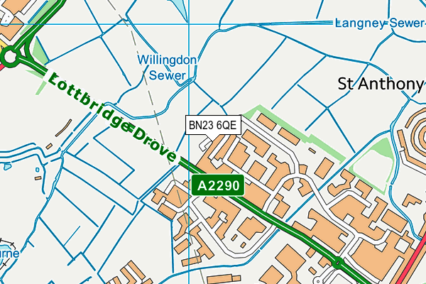 BN23 6QE map - OS VectorMap District (Ordnance Survey)