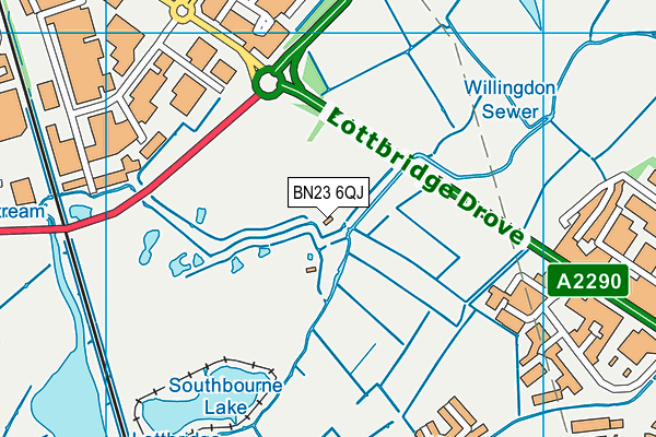The Lottbridge Golf Club map (BN23 6QJ) - OS VectorMap District (Ordnance Survey)